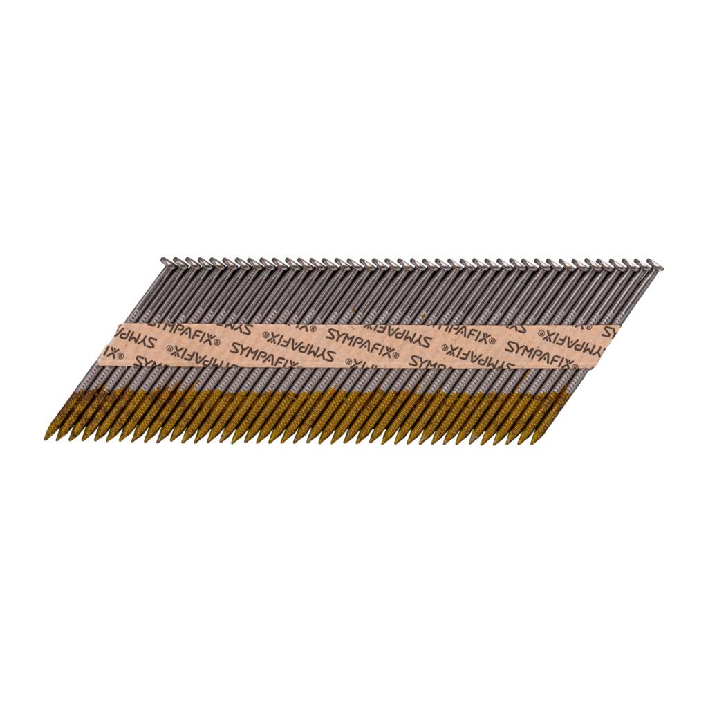 Sympafix 34 graden papiergebonden ruwbouw houtnagel DH-34°-63x2,8-R-BR, geringd blank (2200st)