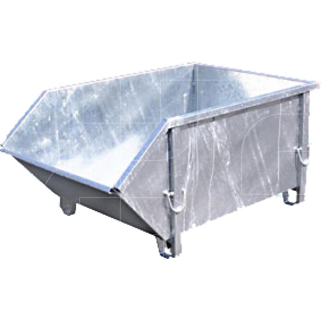 Kraan en stapelcontainer verzinkt 1 m³(afvalbak) (Müba 25059)