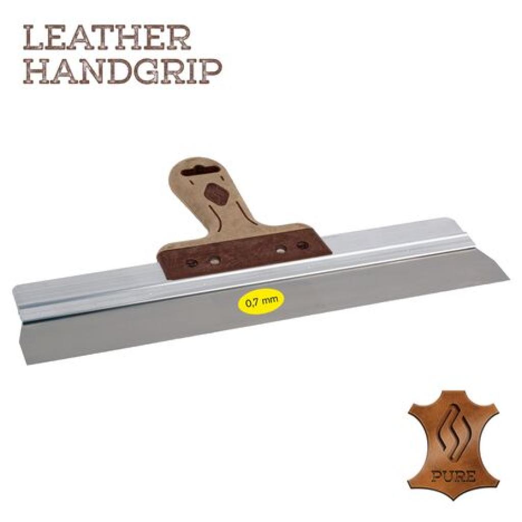 Gipsmes SUPER PROF PURE alu 480x0,7 mm RVS met LEDEREN-greep