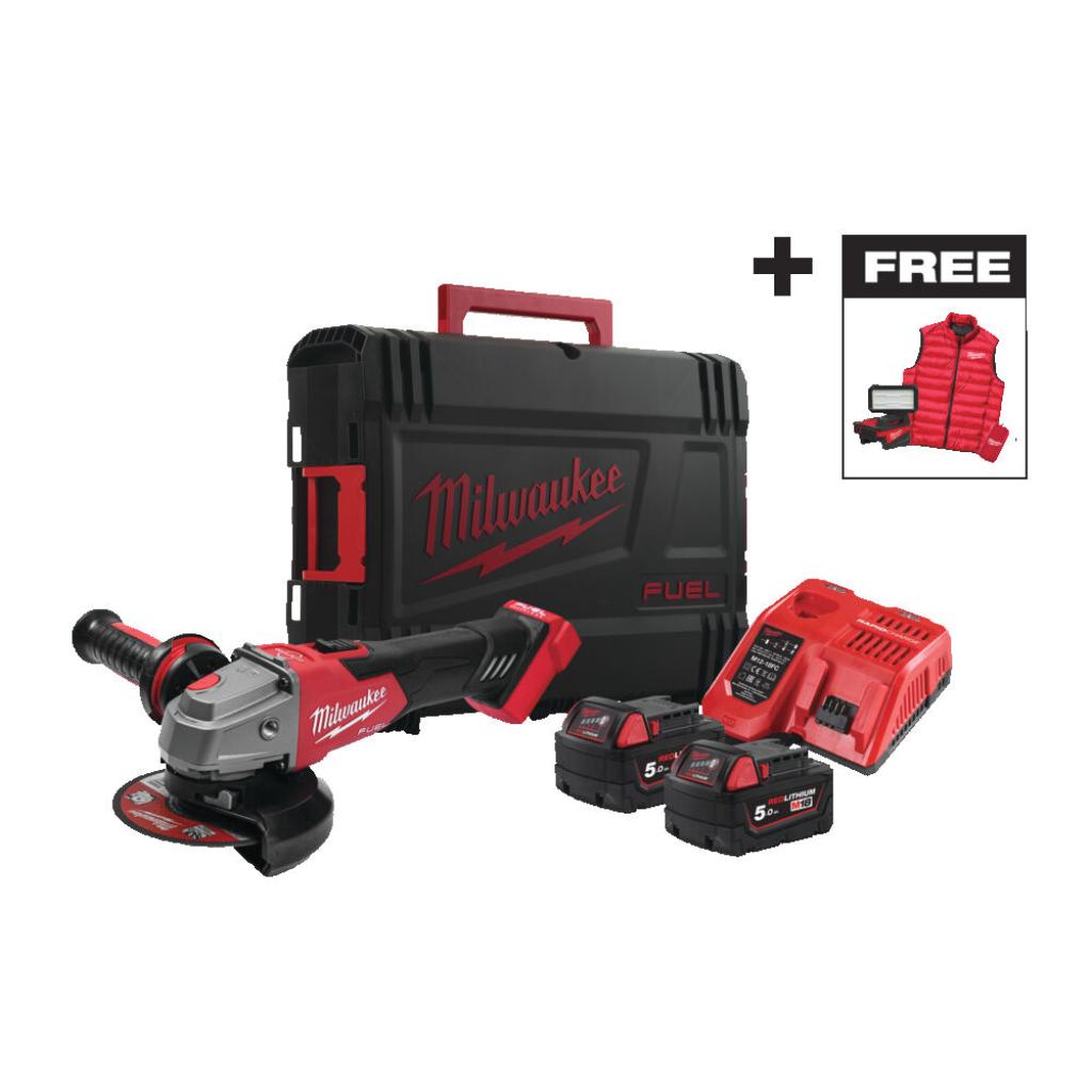 Milwaukee M18 FUEL 125 mm haakse slijper met schuifschakelaar (M18 FSAG125XBMC-502X)