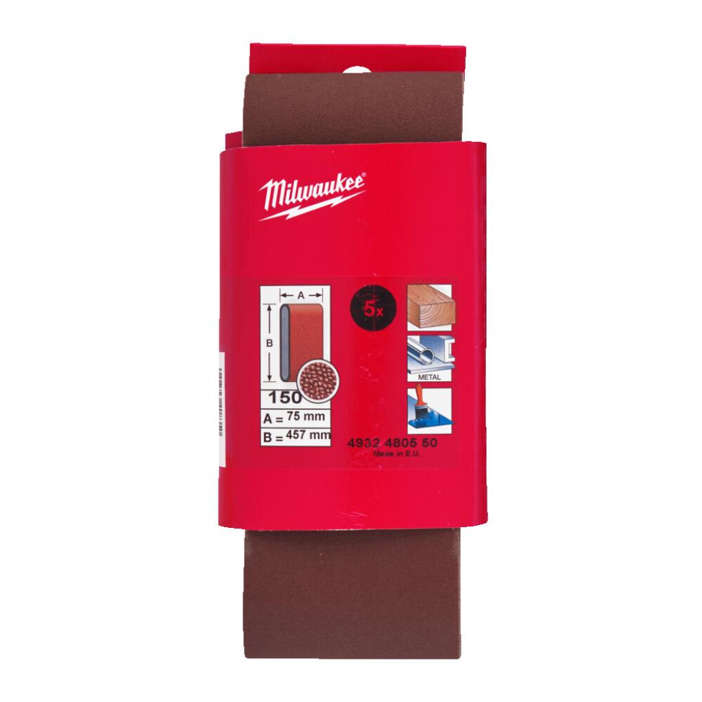 Milwaukee Schuurband 75x457 mm G150 - 5 stuks