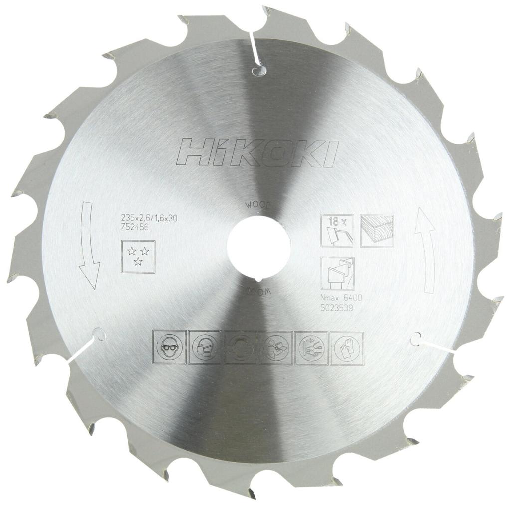 Hikoki HARDMETALEN CIRKELZAAGBLAD 235X30 Z18 (OUD 303810/750318) -- 752456