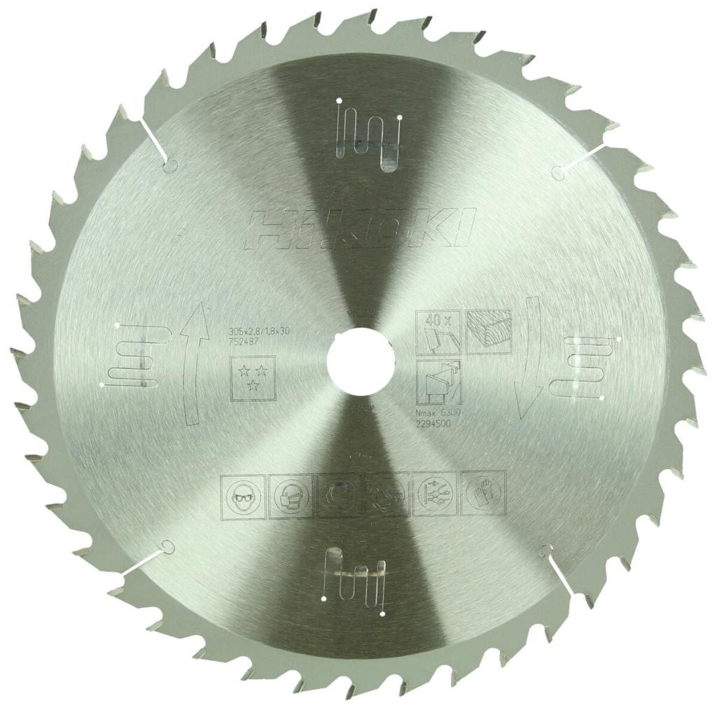 Hikoki HARDMETALEN CIRKELZAAGBLAD 305X30 Z40 -- 752487