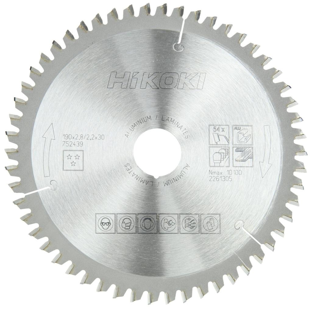 HiKOKI 752439/ HARDMETALEN CIRKELZAAGBLAD 190X30 Z54 TCG