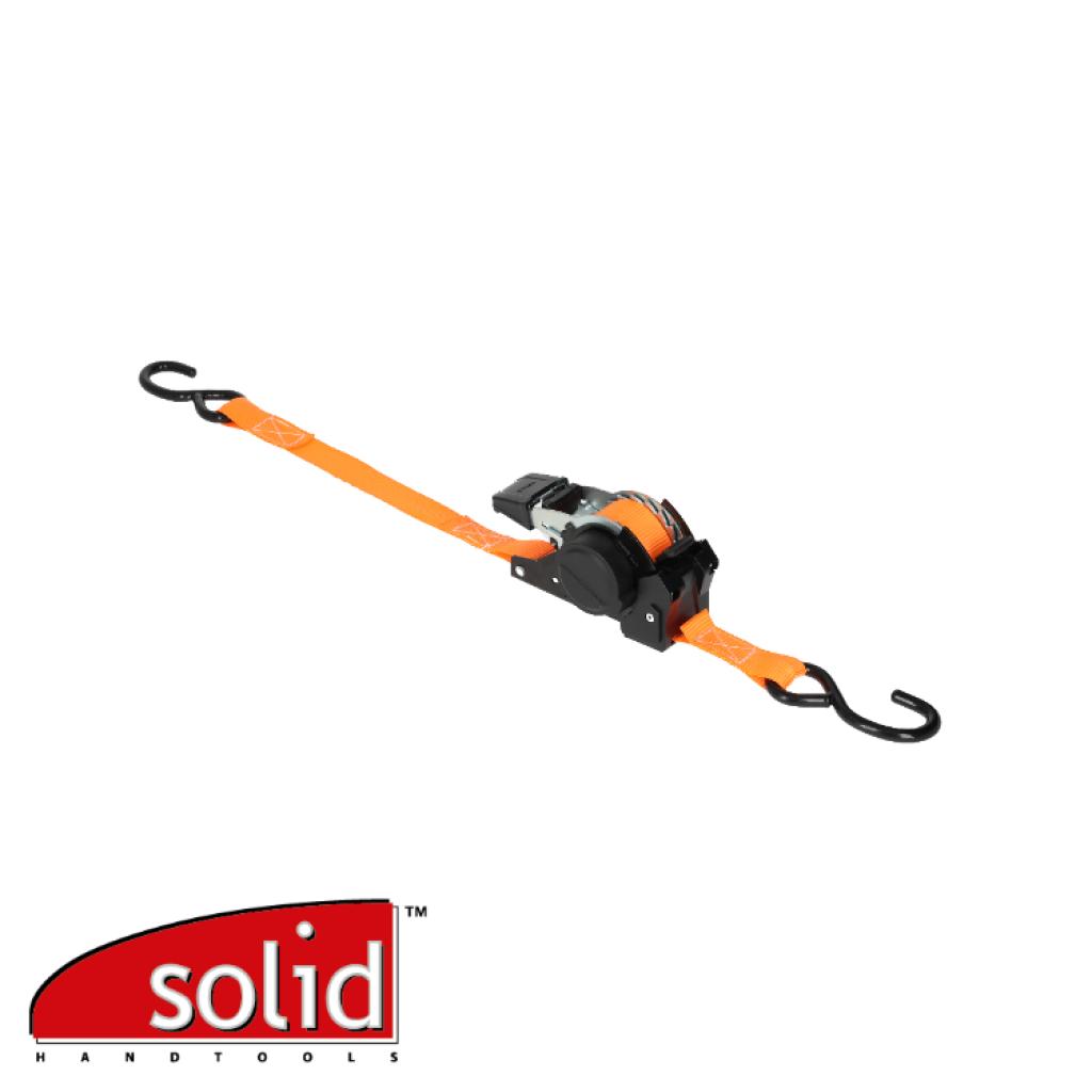 Automatische sjorband 25mm x 3,6m, S-haak, 340/680 daN (EX JK 710025)