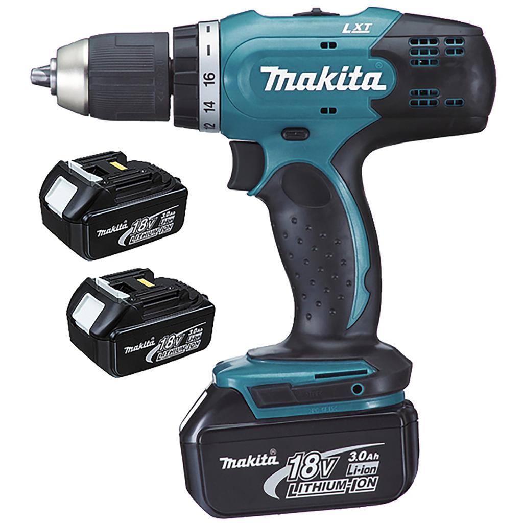 Makita DDF453RF3J Accu boor- en schroefmachine LXT 18 V + 3 x BL1830B + 1 x DC18RC + MAKPAC.