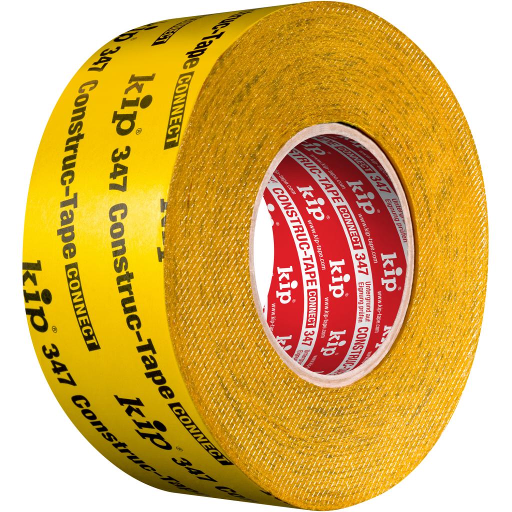 Kip Construc-tape - geel versterkt speciaalpapier, enkelzijndig klevend 60 mm 40 m 347-66