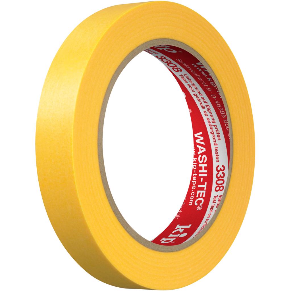 Kip FineLine tape Washi - professionele kwaliteit - geel 18 mm 50 m 3308-18