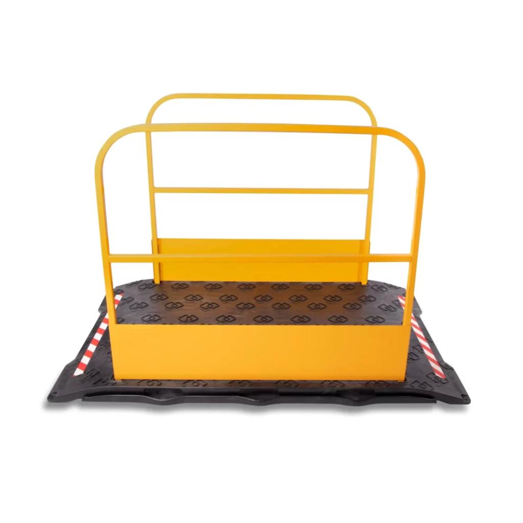 Loopbrug 'economy' met leuning - geel (1.70m x 1.00m x 1.50m lxbxh)