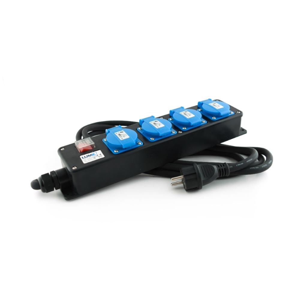 Verdeelblok - 4 stopcontacten - 3 m kabel