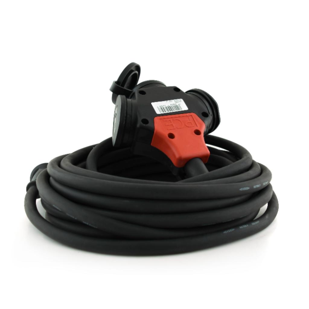 Kontactblok 3-voudig met klapdeksel - 2P + A - 10 m kabel