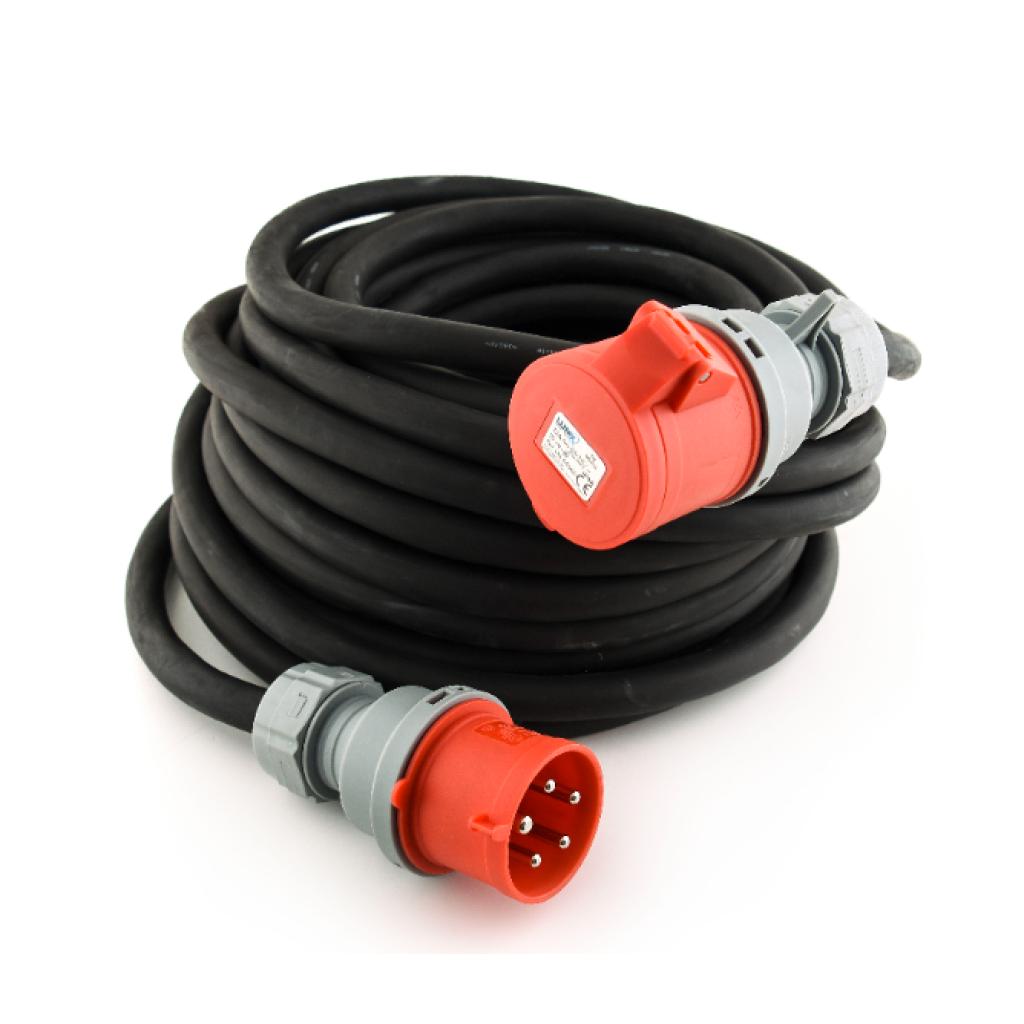Neopreen verlengkabel EN 60309 - 25m - 400V-32A - 3P+N+A - 5G6mm2