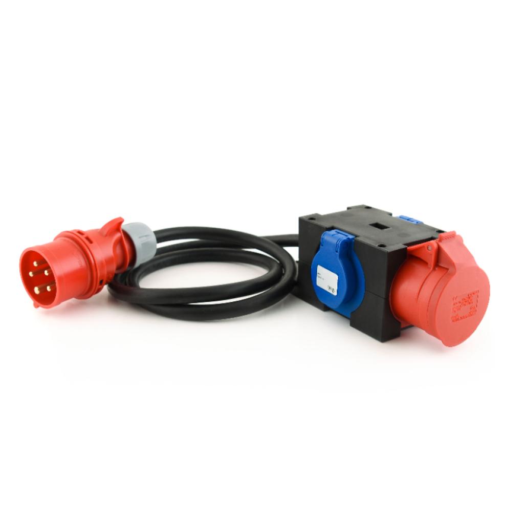 CEE verdeelkast - in : CEE 16A 5P / out CEE 16A 5P + 2x16A 250V - kabel 1,5 m