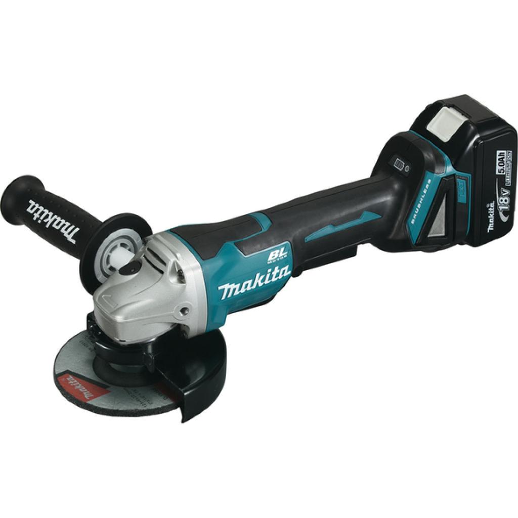 Makita DGA508RTJ Accu haakse slijper 125mm LXT 18V + 2x BL1850 + 1x DC18RC + Makpac