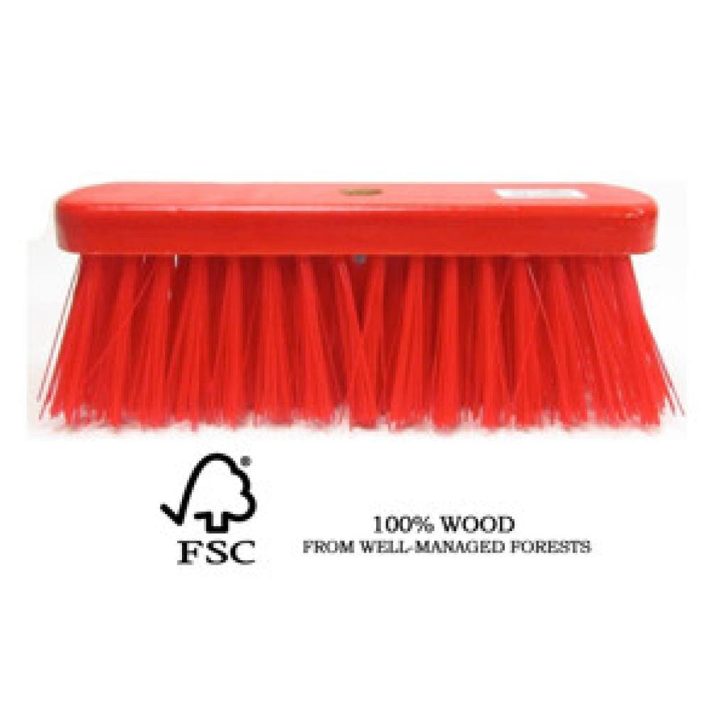 STRAATBEZEM PVC KORT rood 30 cm plat