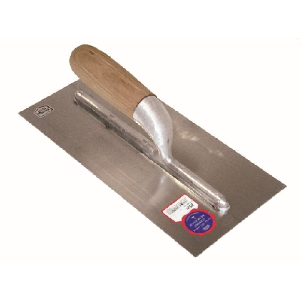 Plakspaan 280 x 130 x 0,7 mm met houten handgreep - inox