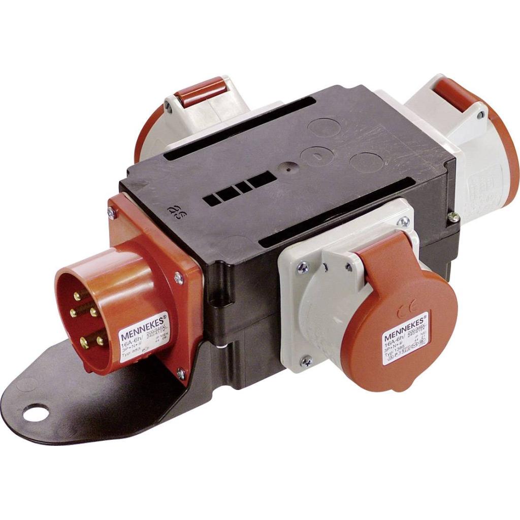 Verdeelblok ABS 16A - 400V / 3 stekkers 400V/16A