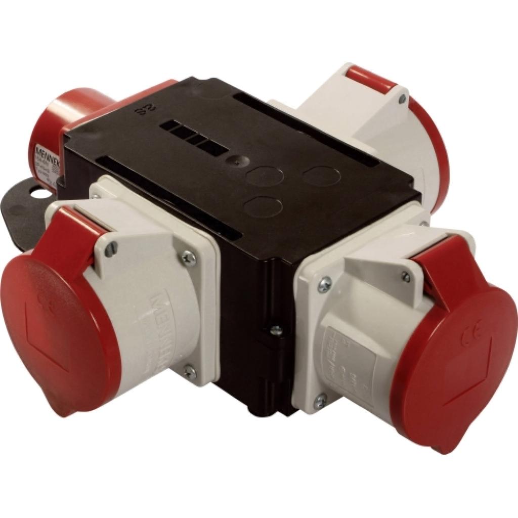 Verdeelblok ABS 32A - 400V / 3 stekkers 400V/32A