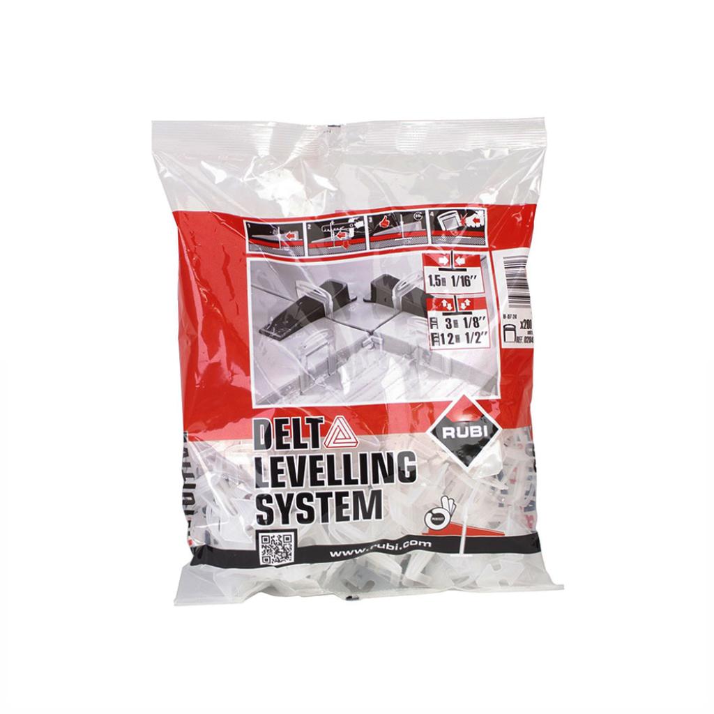 Rubi Delta leveling systeemclips dikte 1,5mm, hoogte 3-12mm (200 stuks)