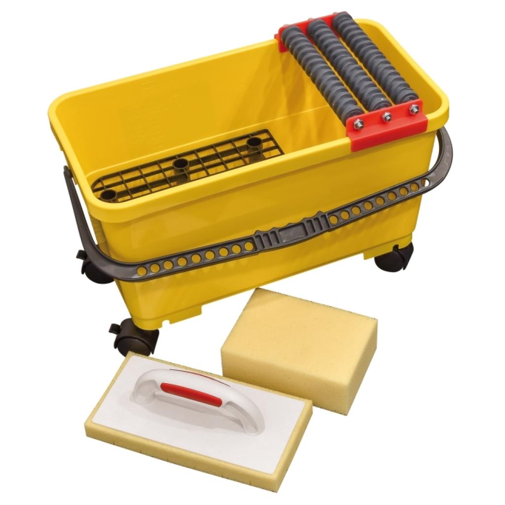 PROFI Tegel-was-set met 3 rollen 24 L, + Spaan + spons