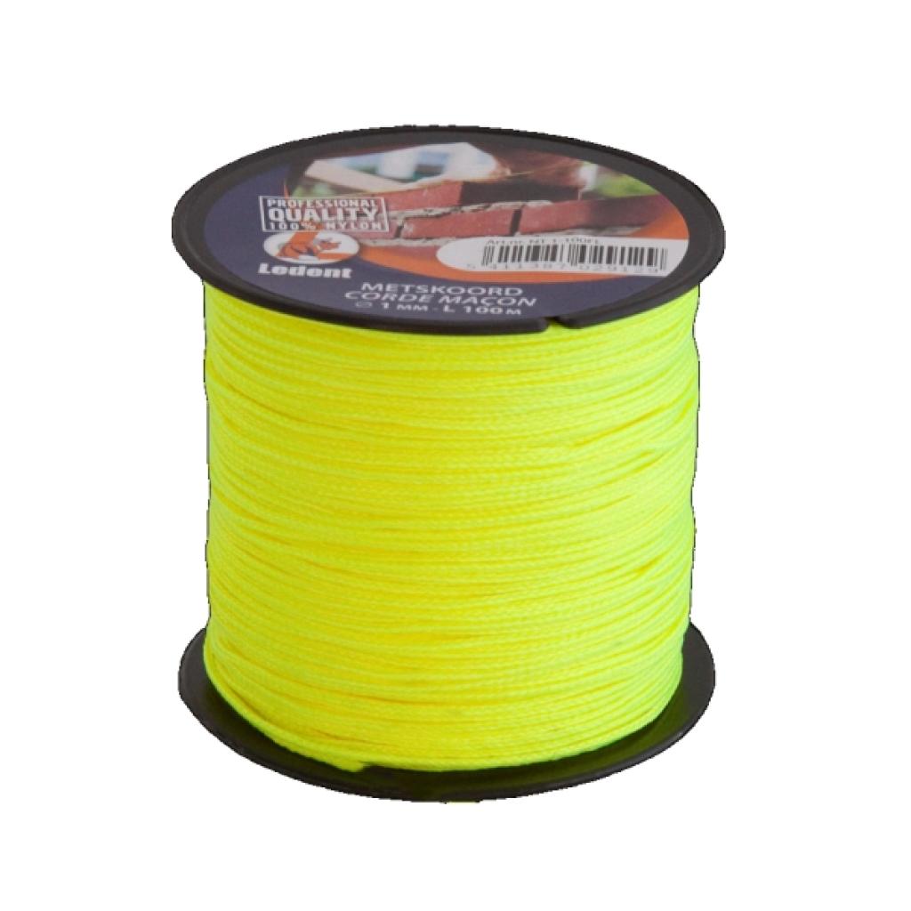 Metserskoord Nylon 1mm-100M Fluogeel