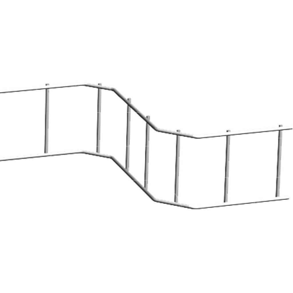 Zigzag stoel h:36cm l:2m (per 25 stuks)