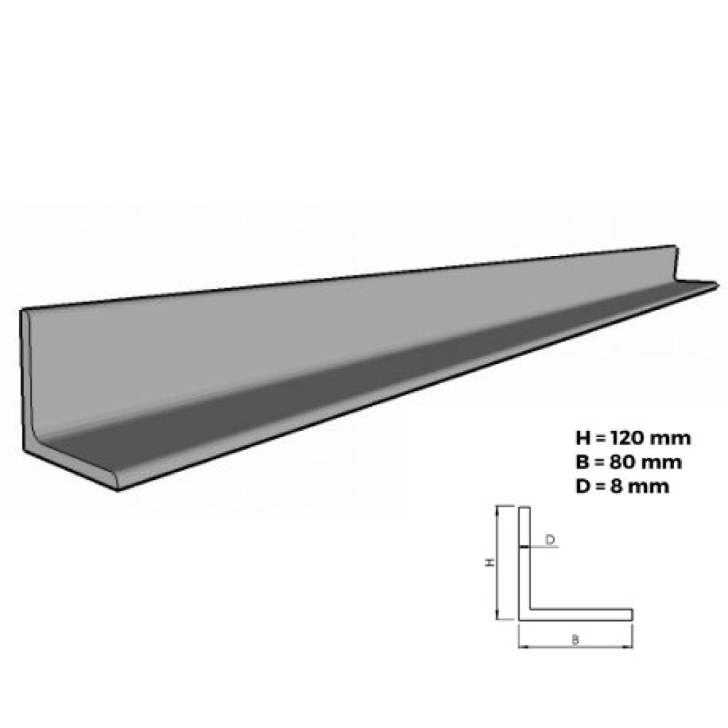 Hoekijzer L120/80/8 - per 6 m