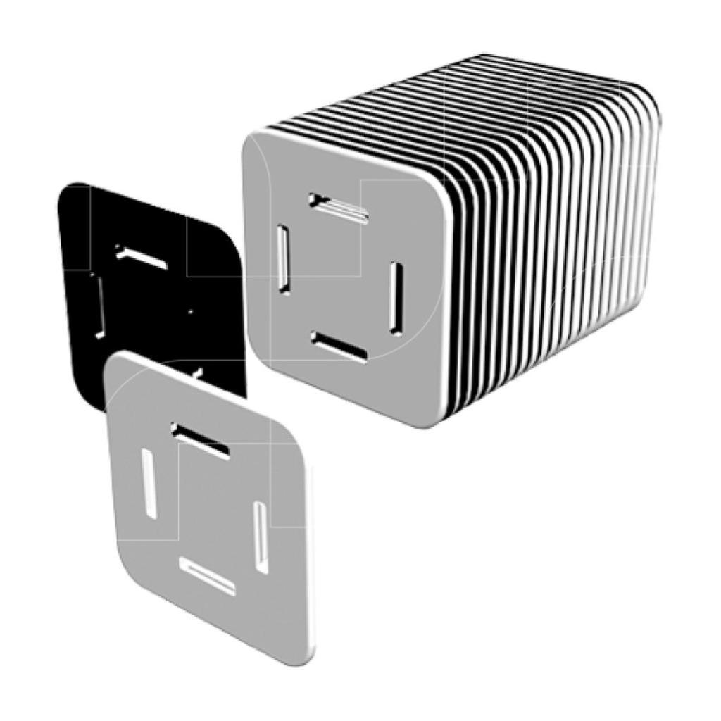 Onderlegplaatje slim kit - (50x3mm + 50x2mm) - 25cm