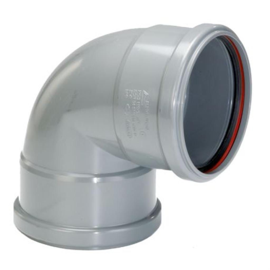 Bocht Ø 110mm 90° 2xmof (SN8) benor grijs (Funke)